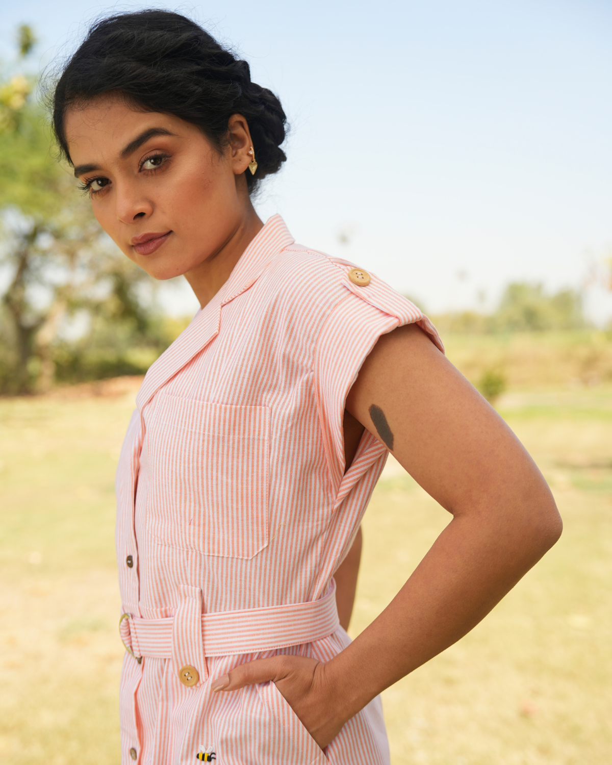 Aisha Hand-Embroidered Midi Dress