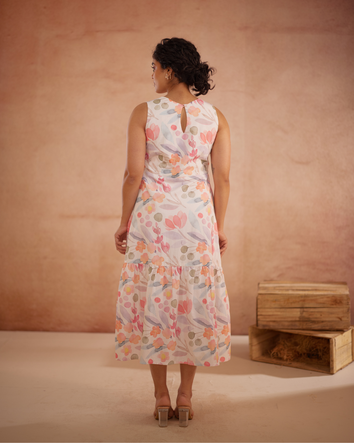 Prajaktta Hand-Embroidered Floral Midi Dress