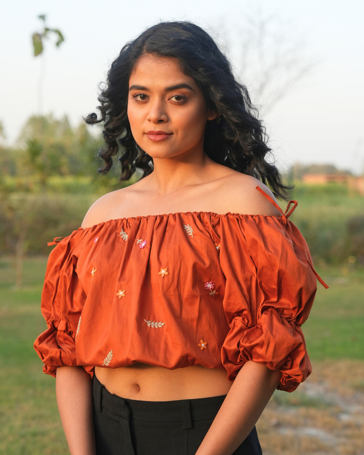 Llainaa Hand-Embroidered Crop Top