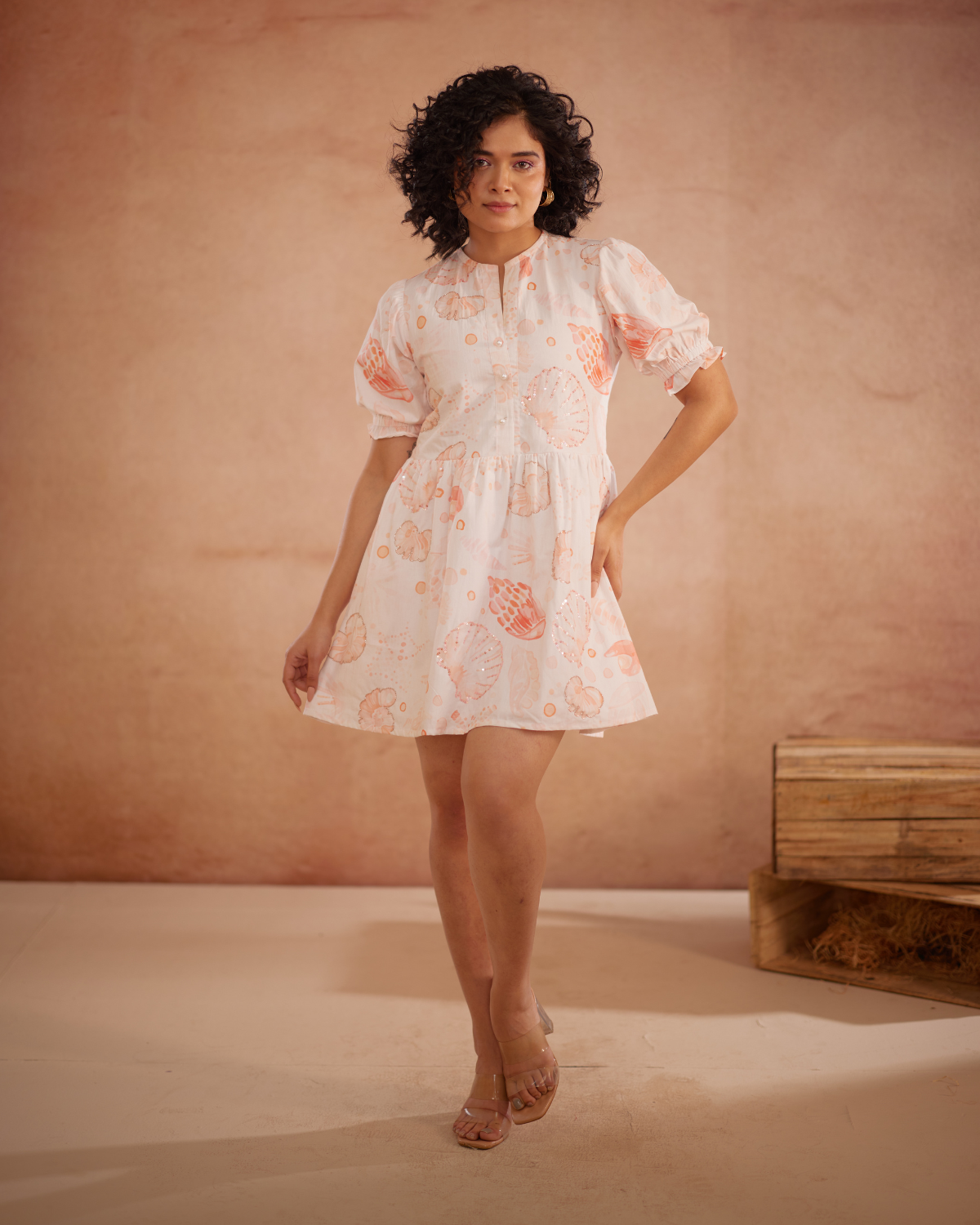 Anyaa Hand-Embroidered Shell Short Dress