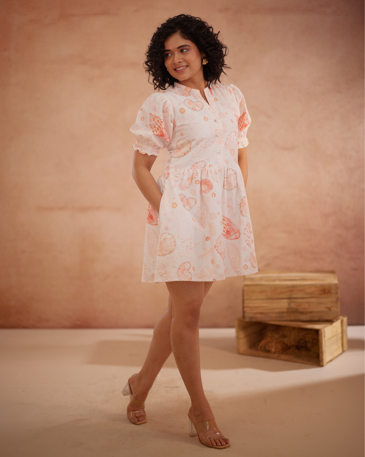 Anyaa Hand-Embroidered Shell Short Dress