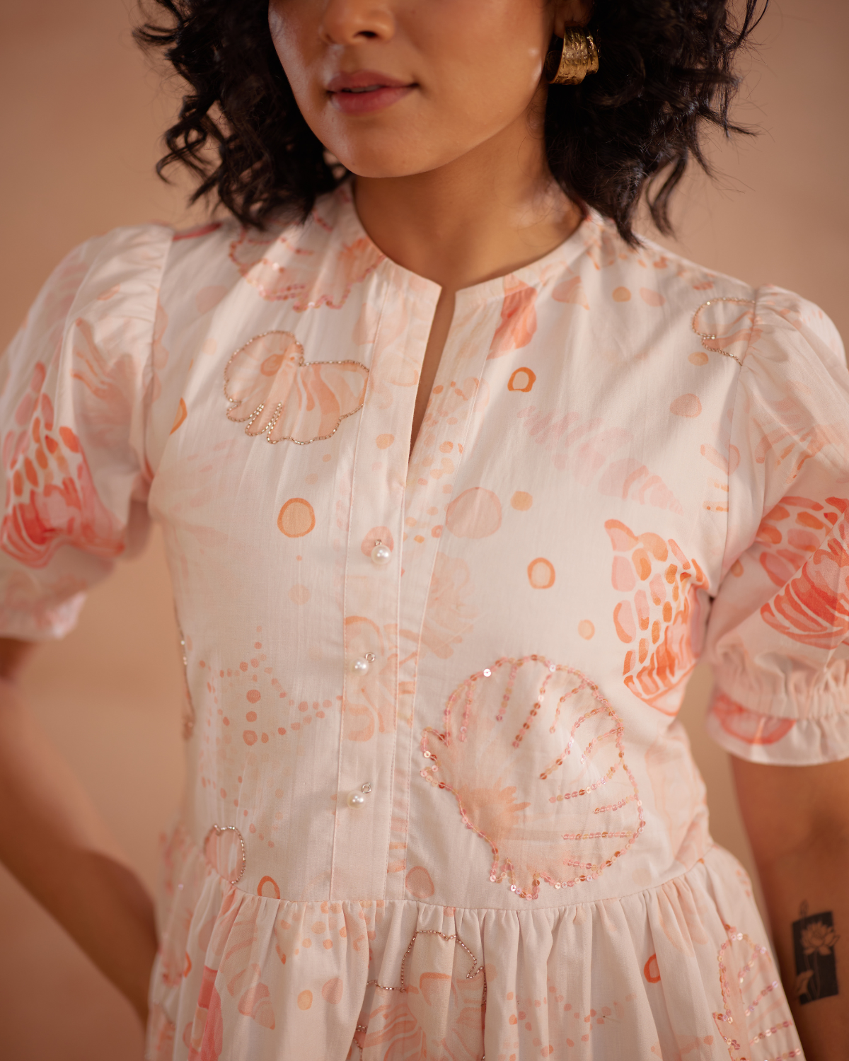 Anyaa Hand-Embroidered Shell Short Dress