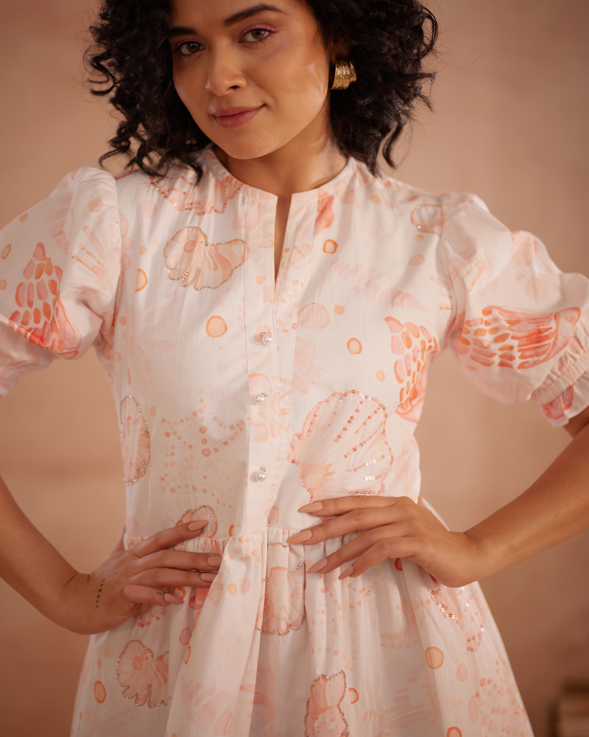 Anyaa Hand-Embroidered Shell Short Dress