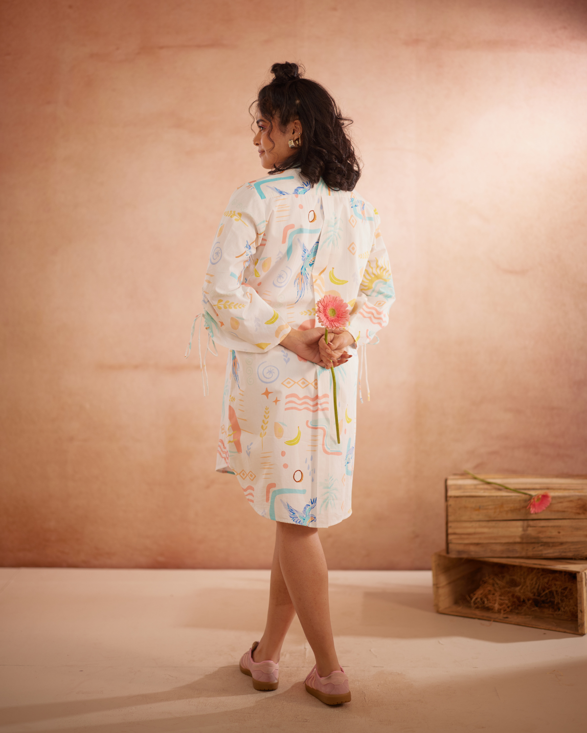 Piah Hand-Embroidered Summer Shirt Dress