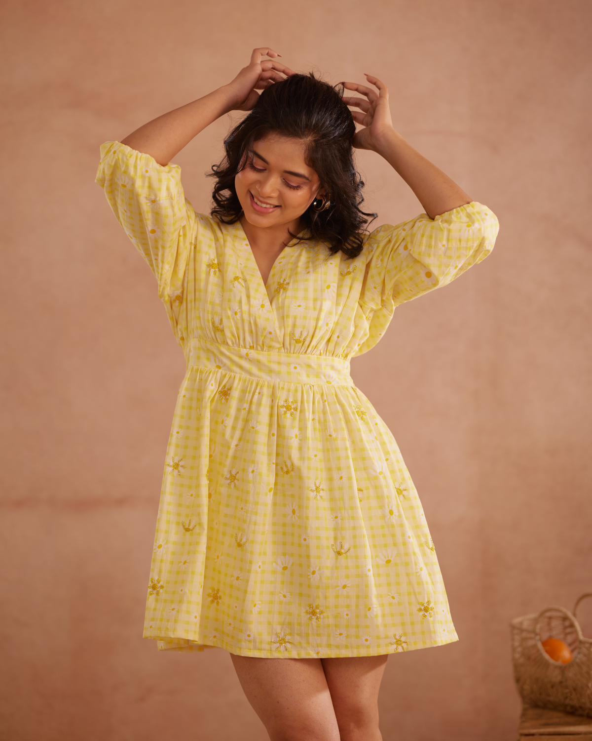 Daisey Hand-Embroidered Floral Short Dress