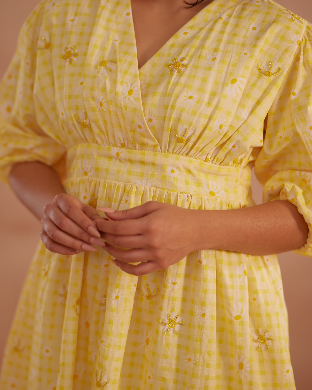 Daisey Hand-Embroidered Floral Short Dress