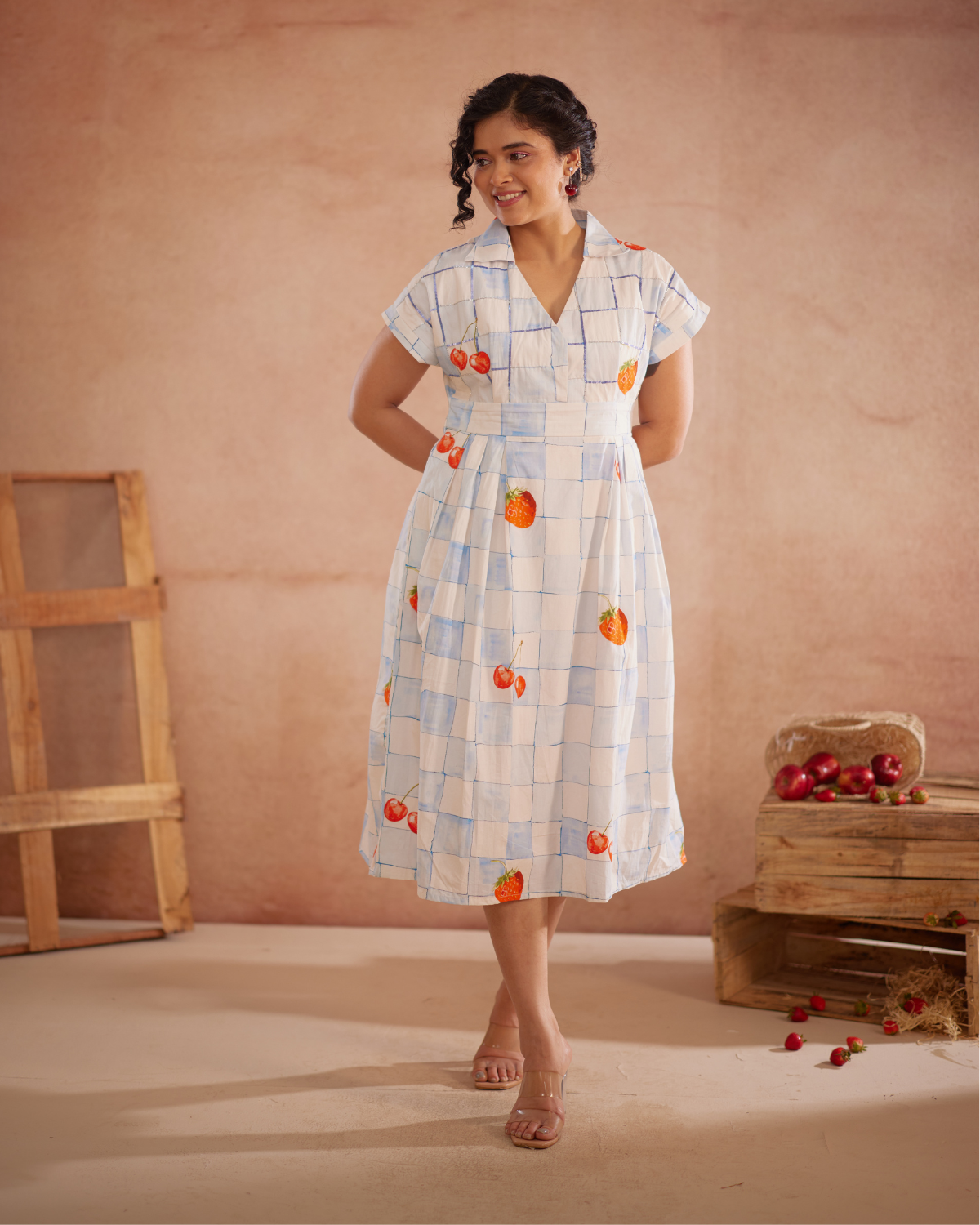 Cherri Hand-Embroidered Summer Midi Dress