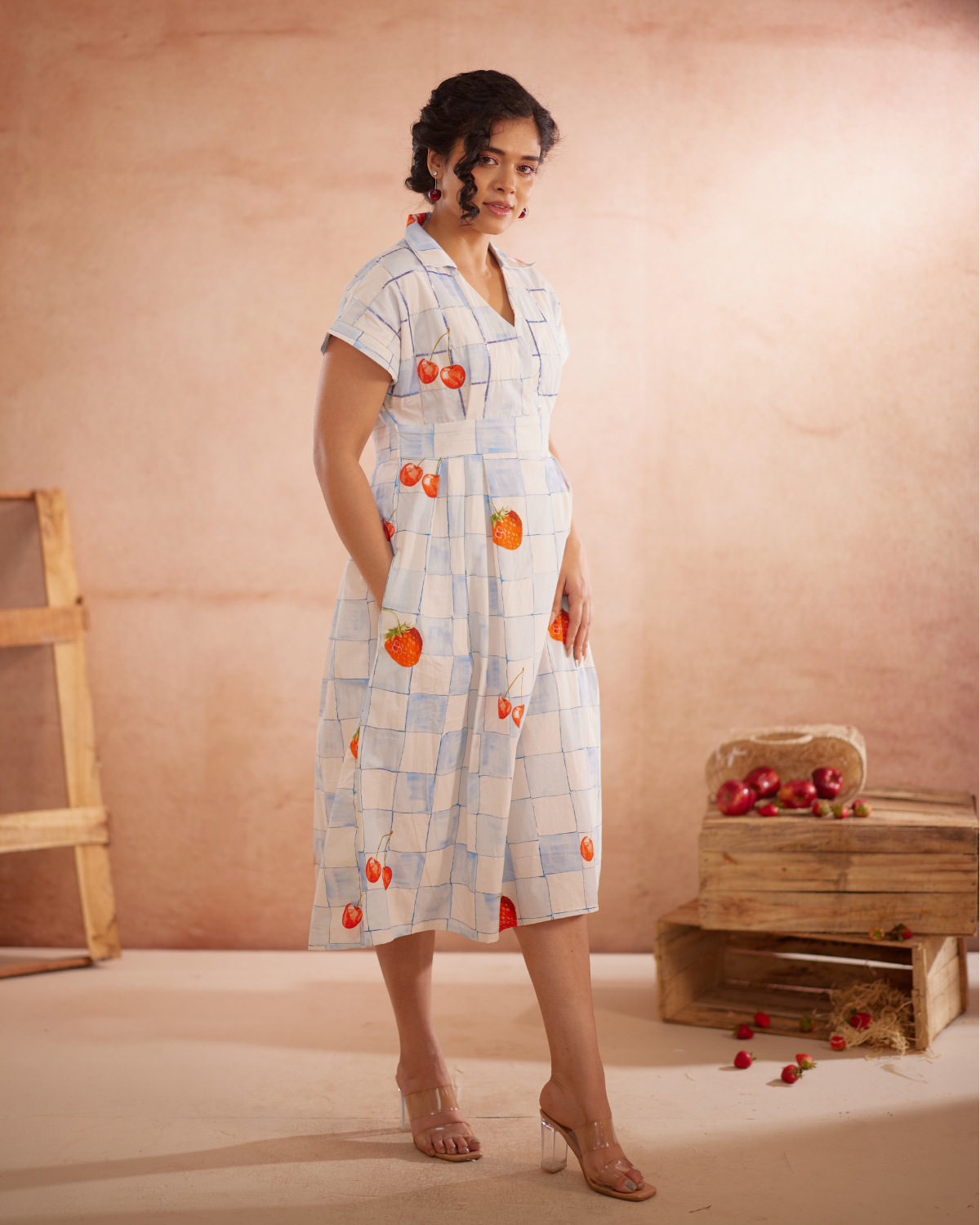 Cherri Hand-Embroidered Summer Midi Dress
