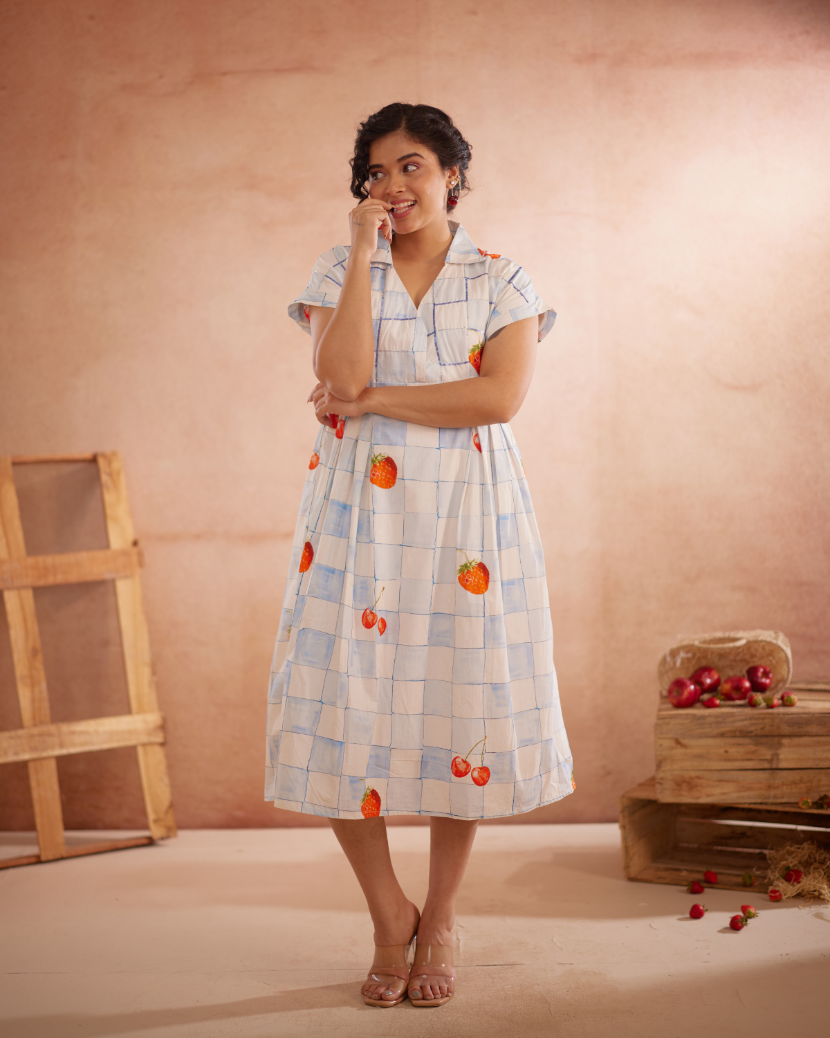 Cherri Hand-Embroidered Summer Midi Dress