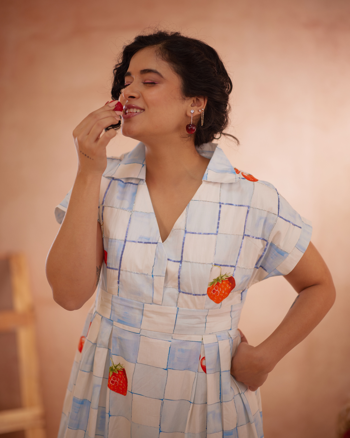 Cherri Hand-Embroidered Summer Midi Dress