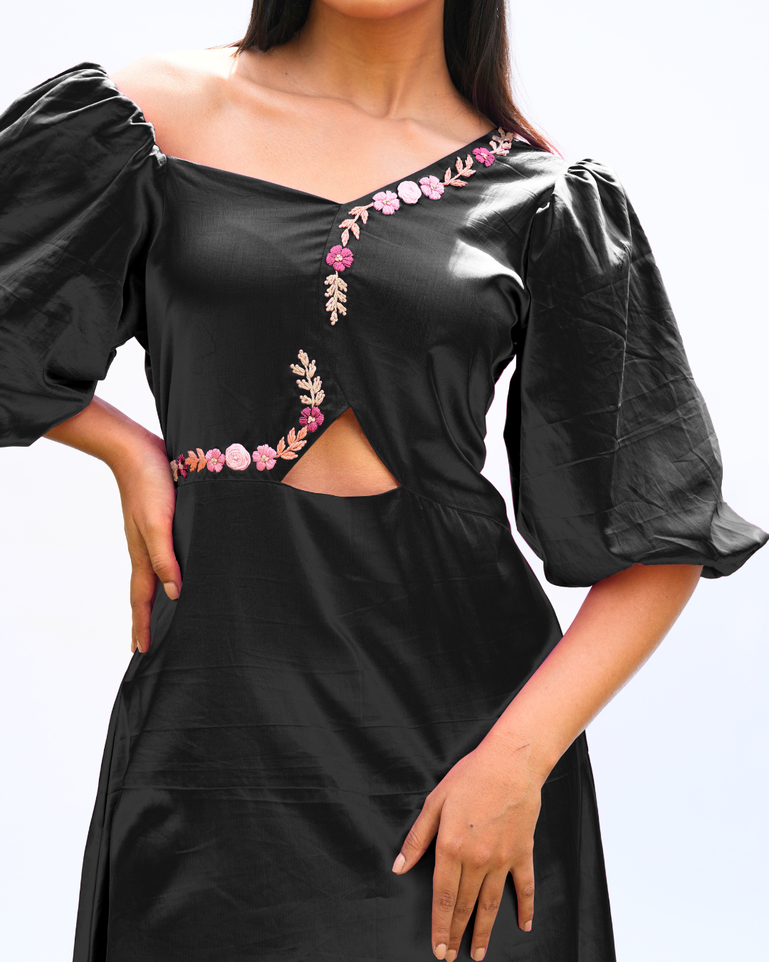 Noha Hand-Embroidered Midi Dress