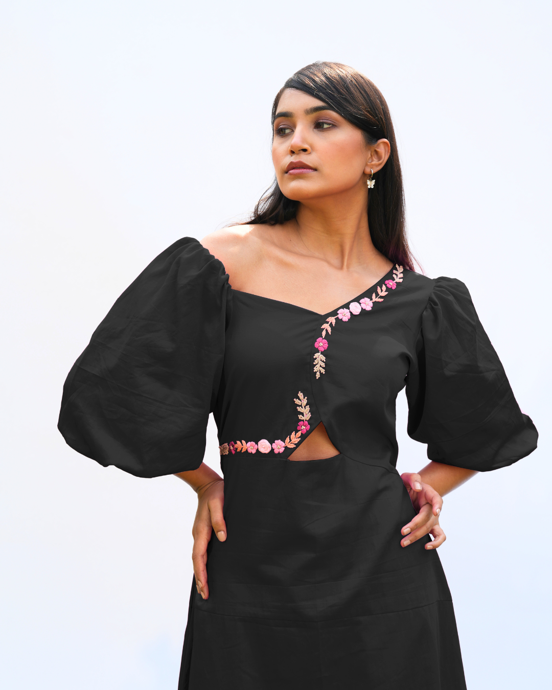 Noha Hand-Embroidered Midi Dress