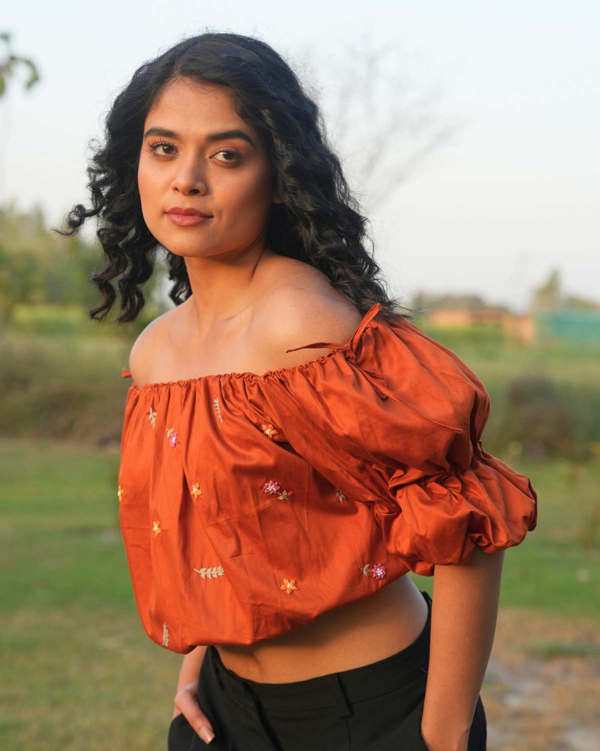 Llainaa Hand-Embroidered Crop Top