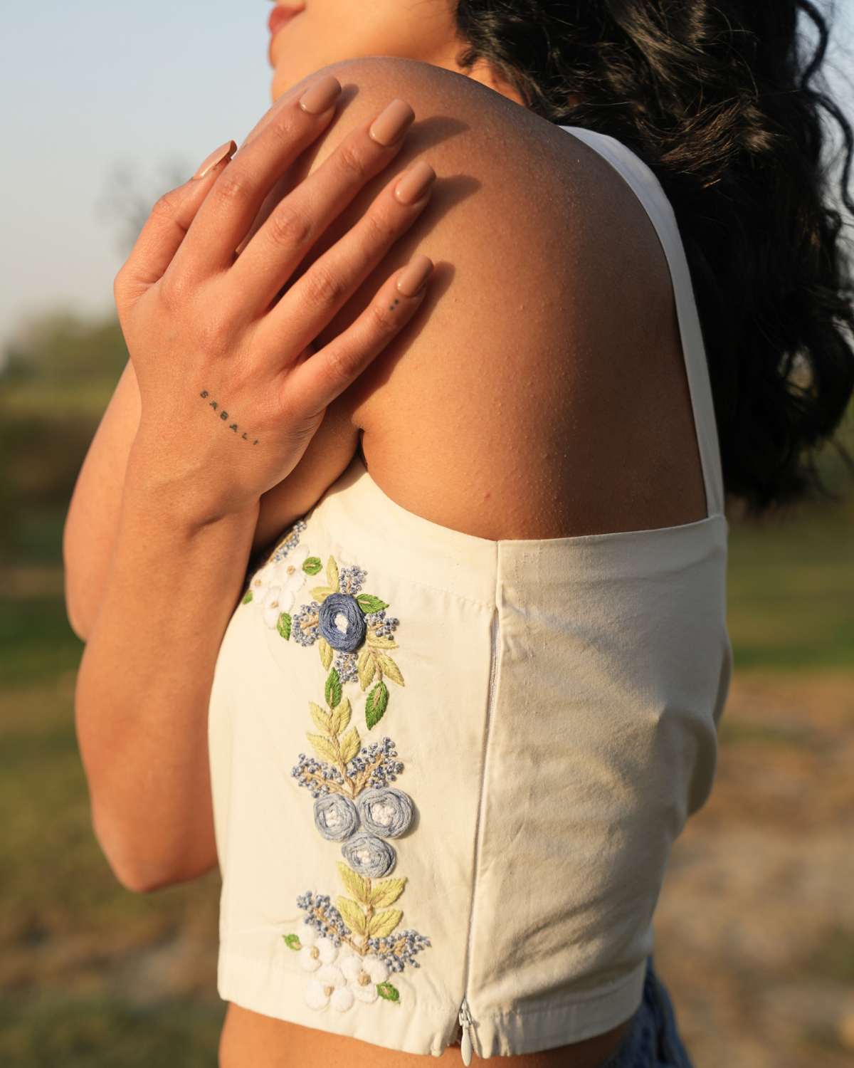 Pavaanii Hand-Embroidered Crop Top