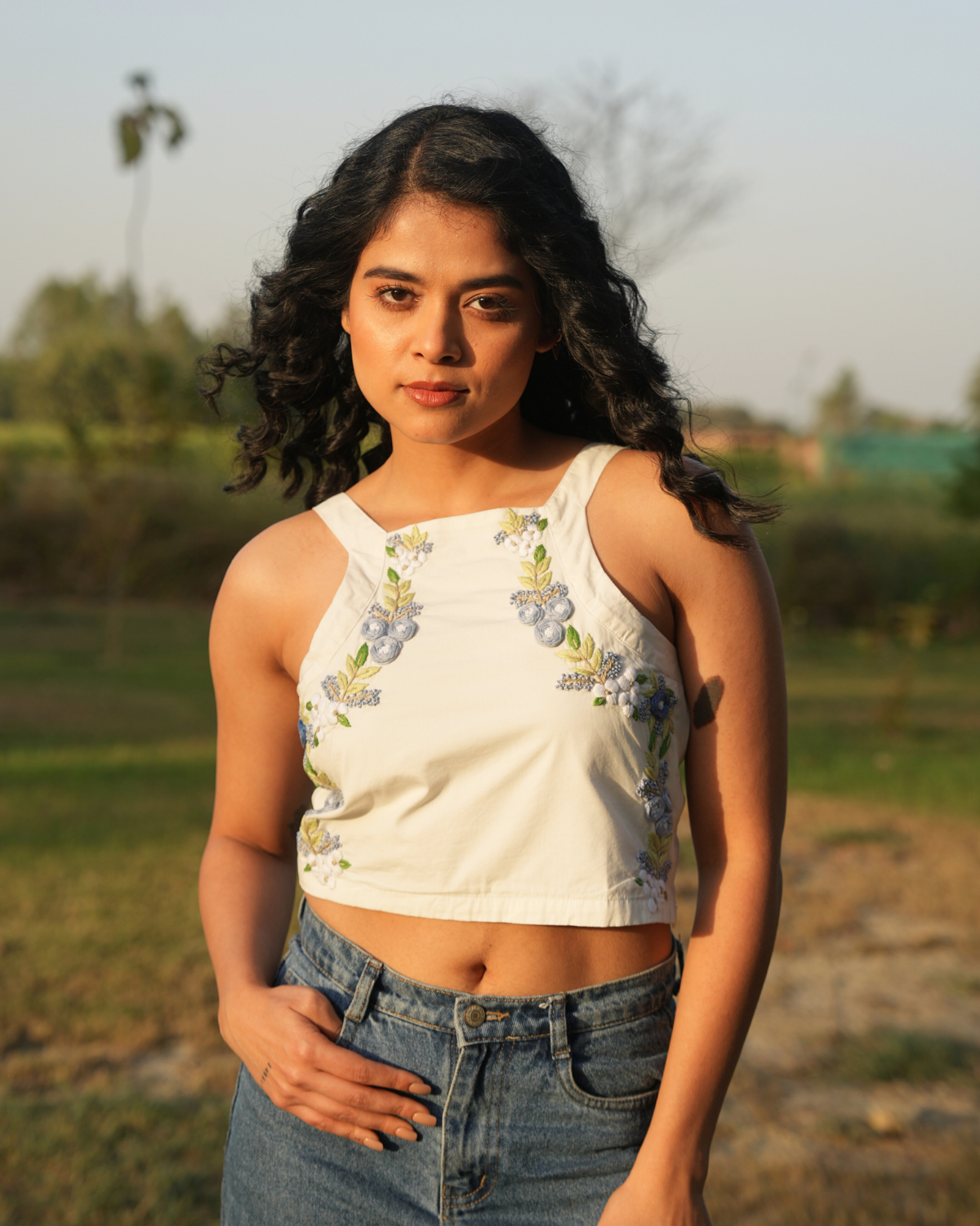Pavaanii Hand-Embroidered Crop Top