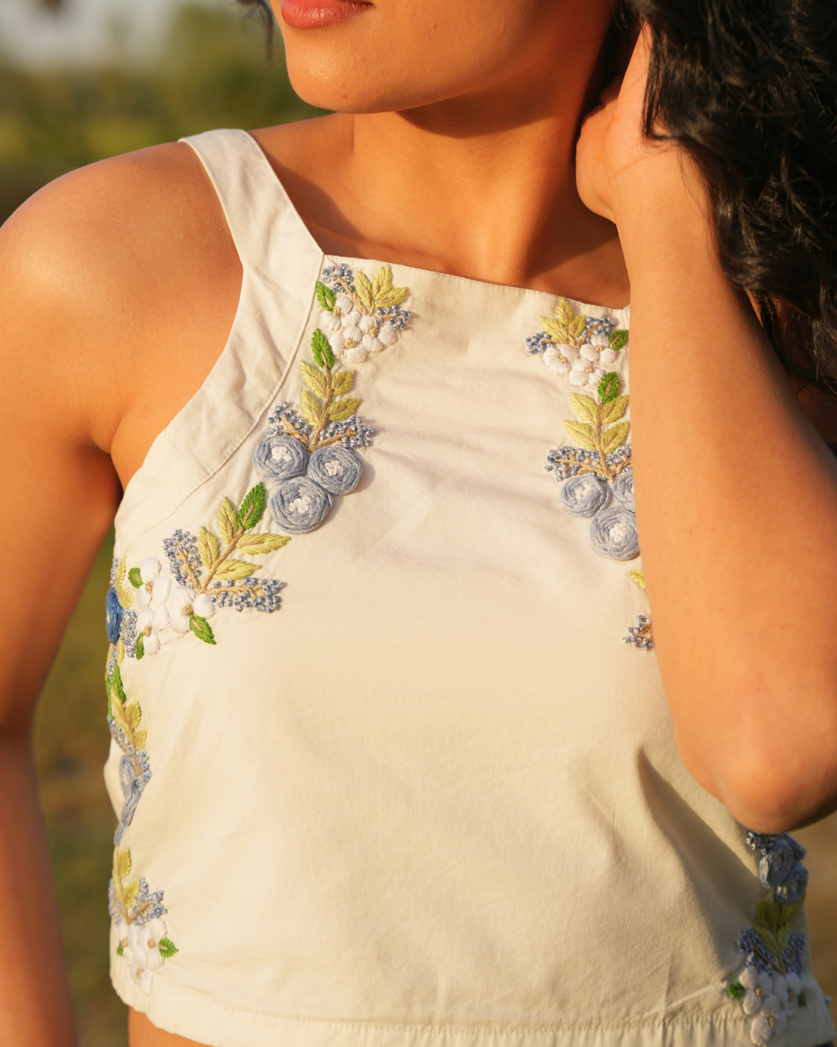 Pavaanii Hand-Embroidered Crop Top