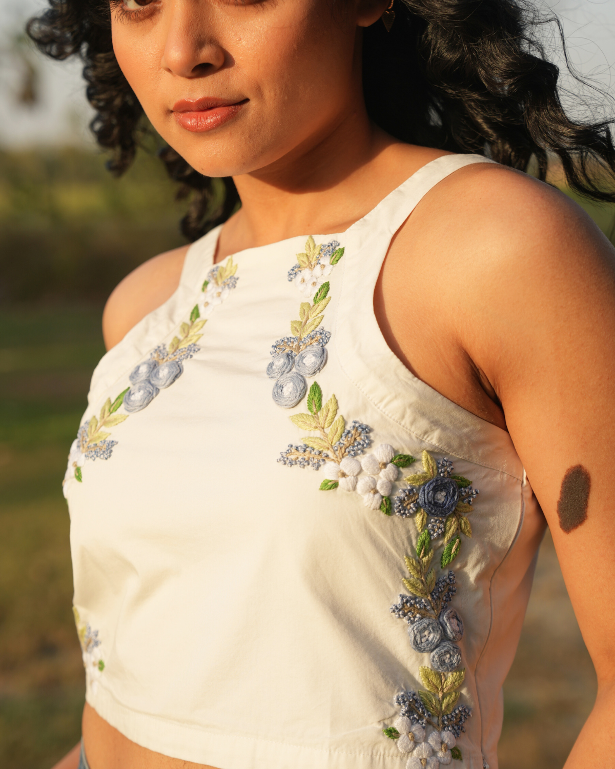 Pavaanii Hand-Embroidered Crop Top