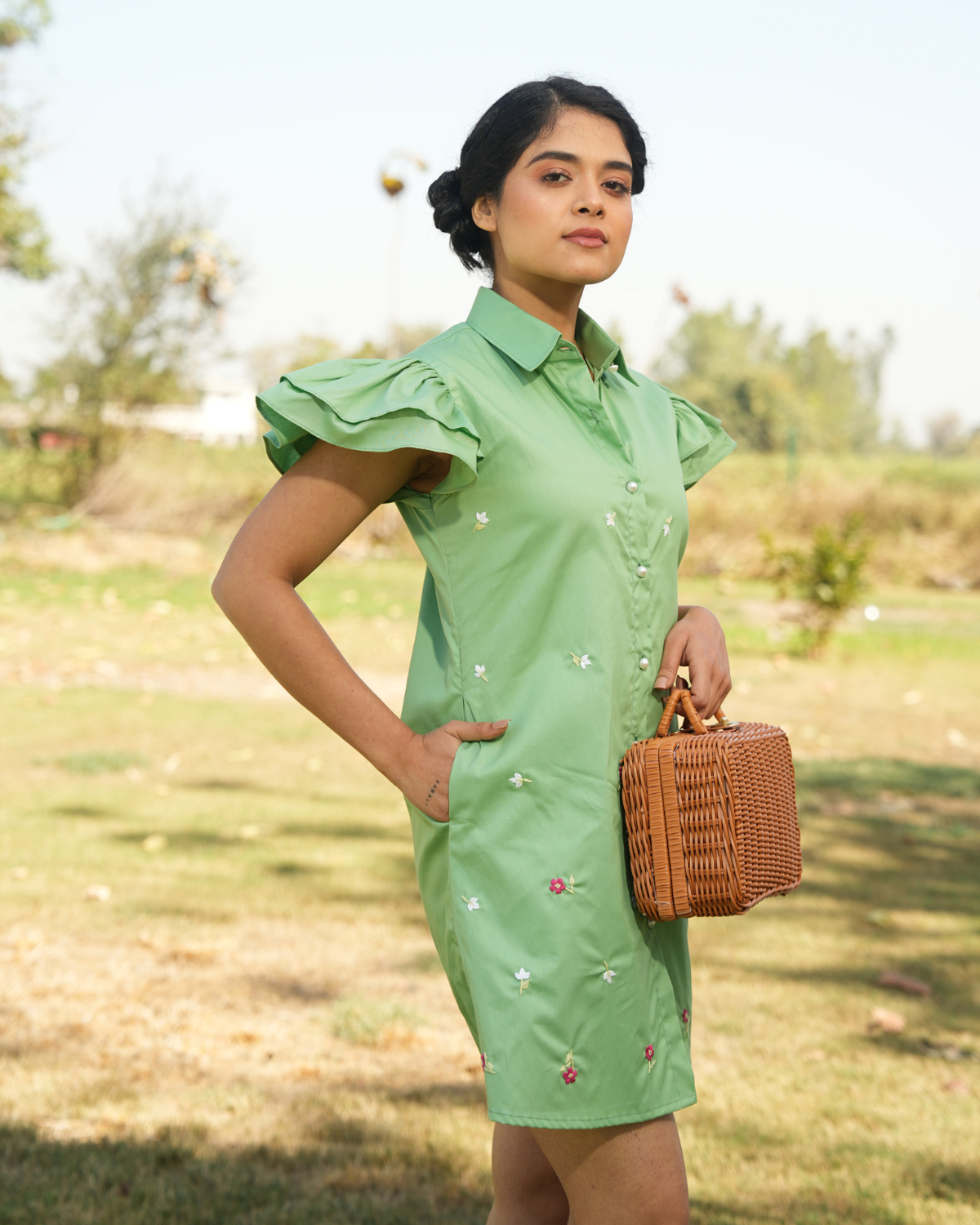 Isshana Hand-Embroidered Short Dress