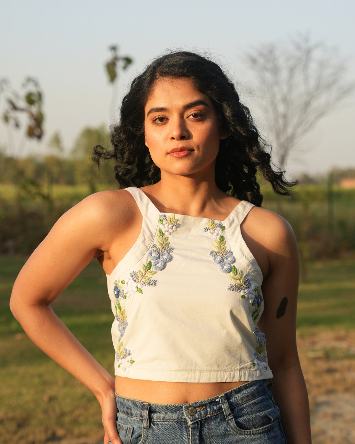 Pavaanii Hand-Embroidered Crop Top