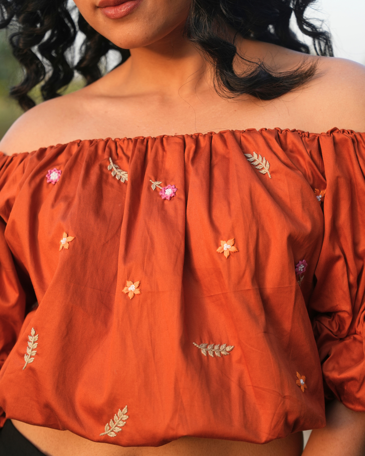 Llainaa Hand-Embroidered Crop Top