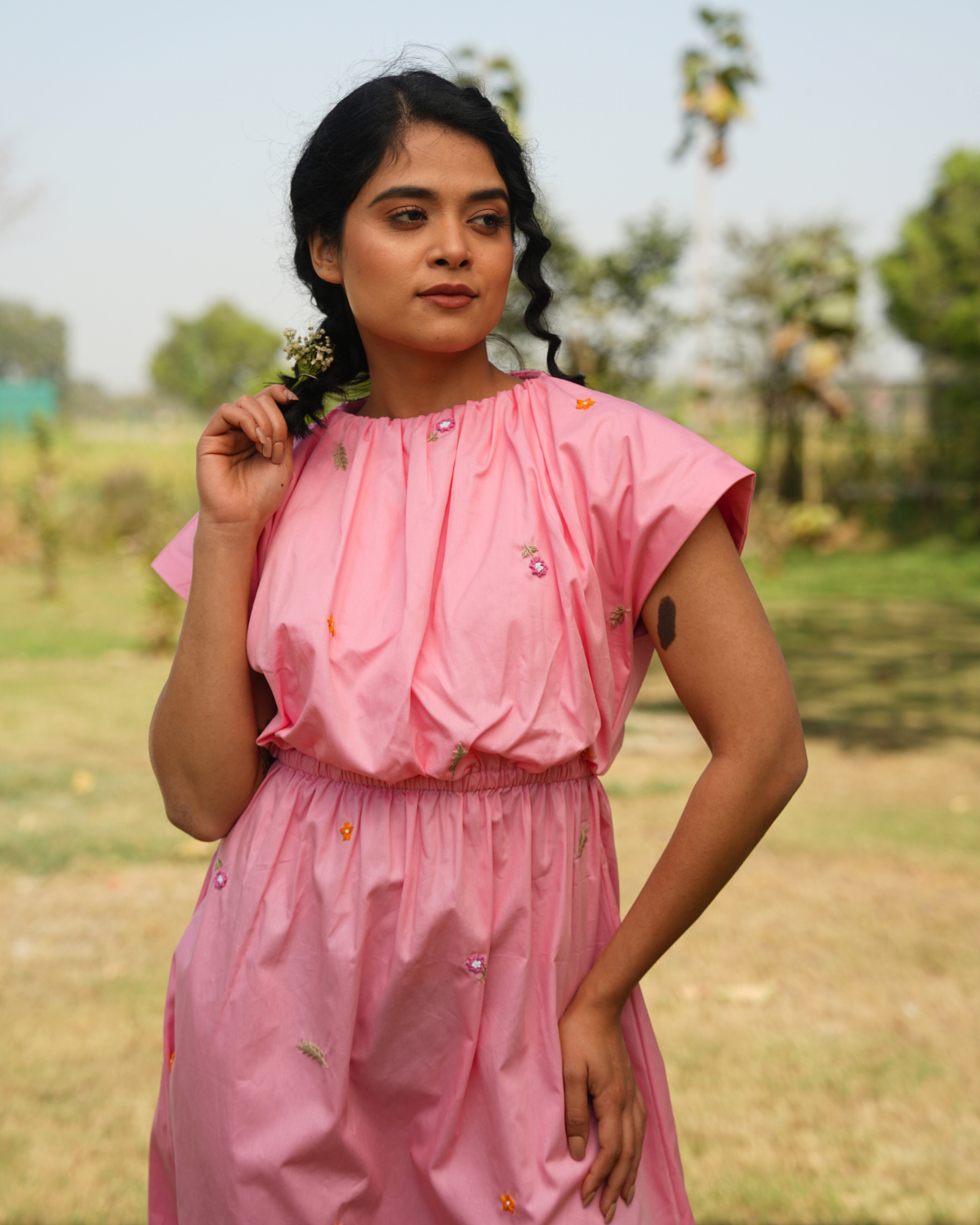 Gagan Hand-Embroidered Midi Dress