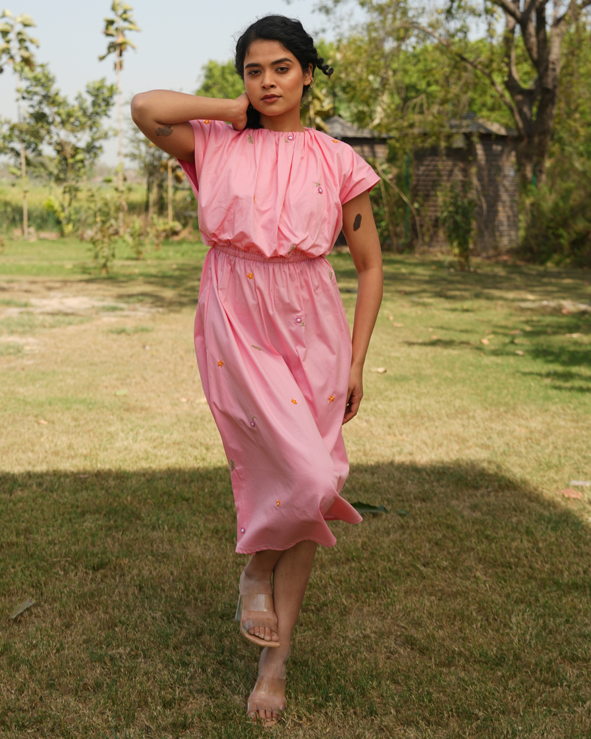 Gagan Hand-Embroidered Midi Dress