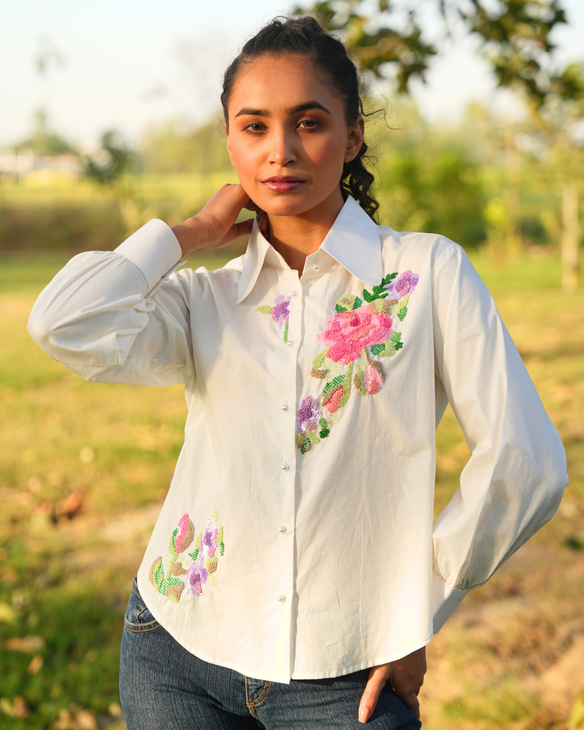 Evva Hand-Embroidered Shirt