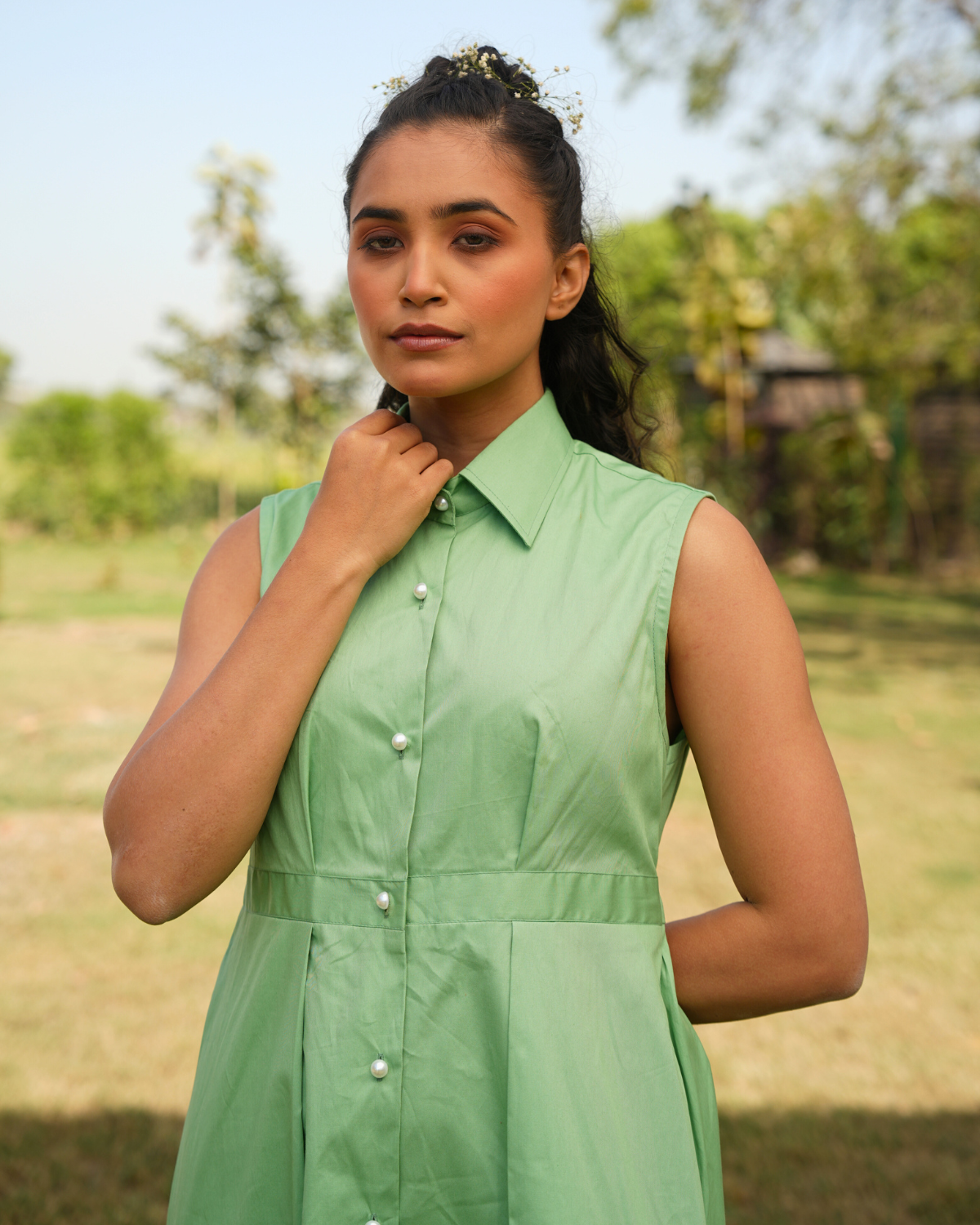 Bhumi Hand-Embroidered Midi Dress