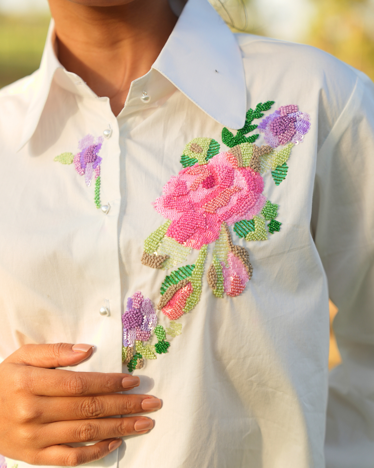 Evva Hand-Embroidered Shirt
