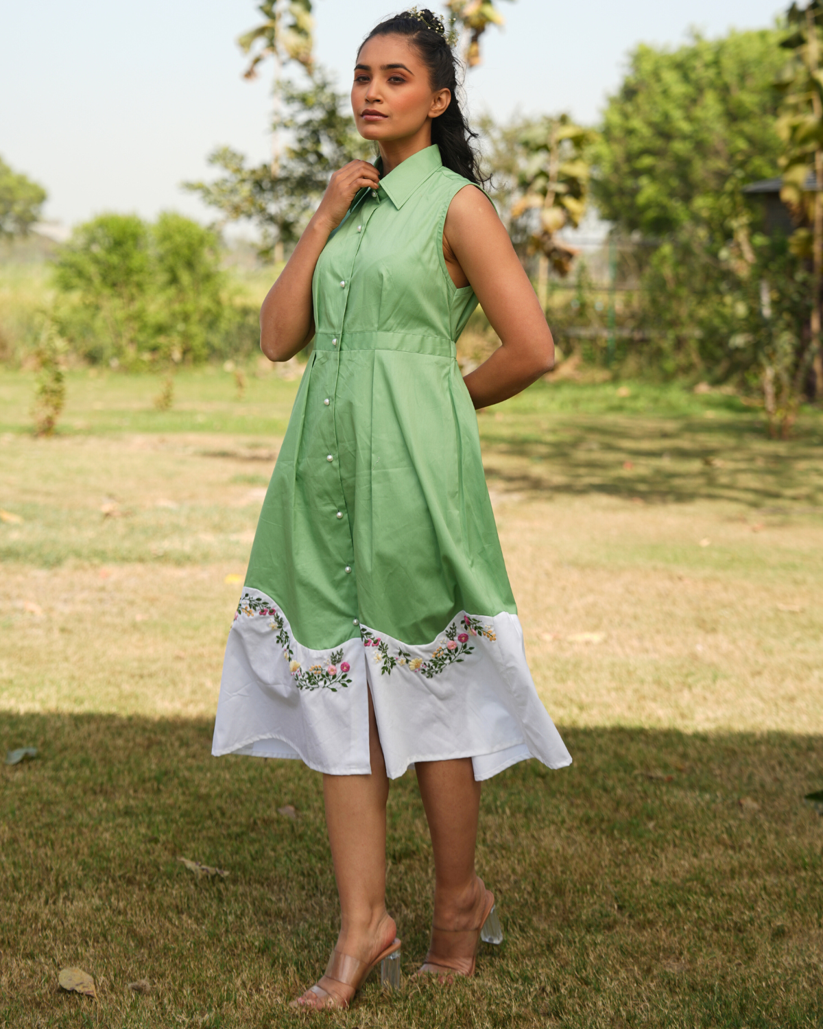 Bhumi Hand-Embroidered Midi Dress