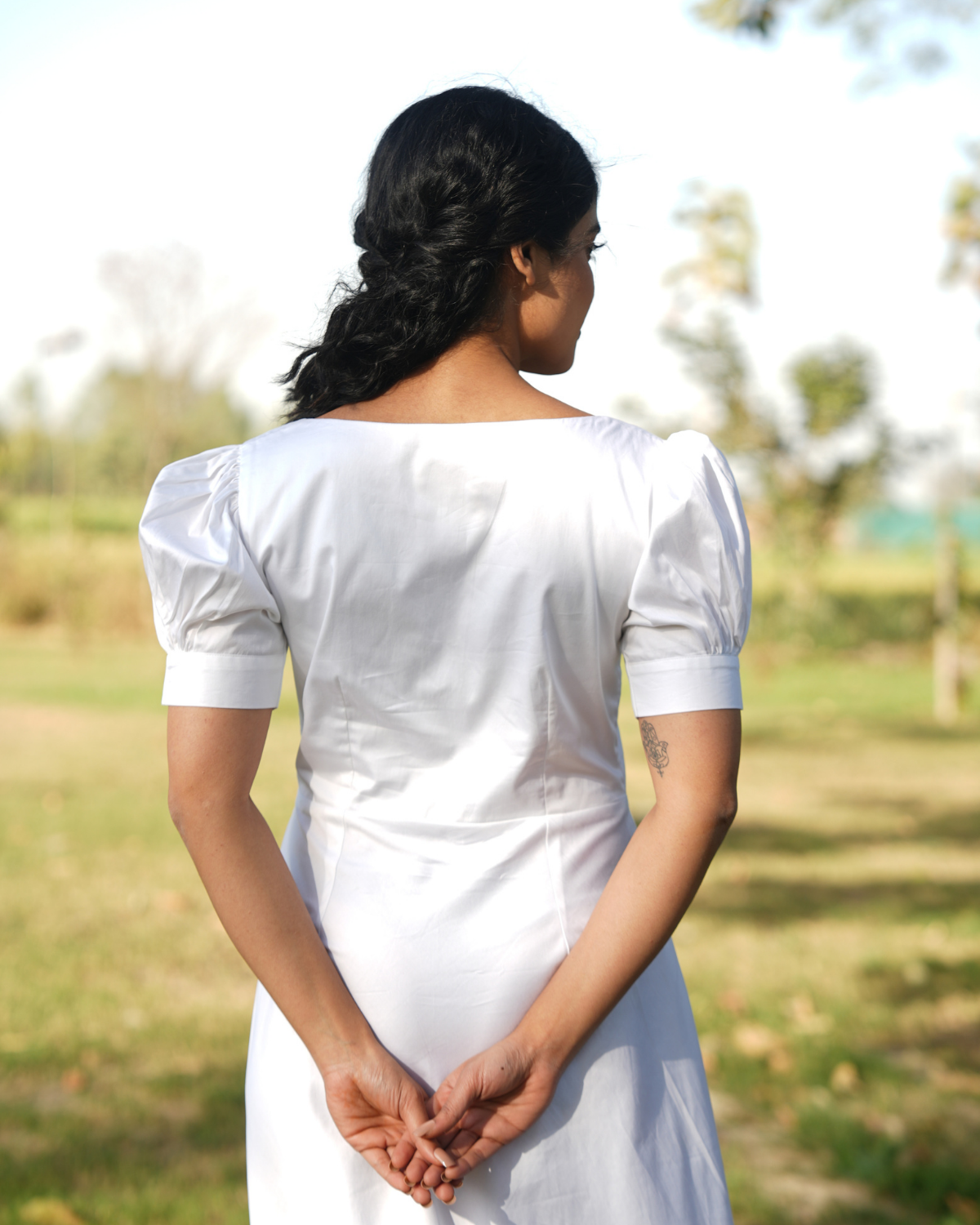 Jiyyaa Hand-Embroidered Midi Dress