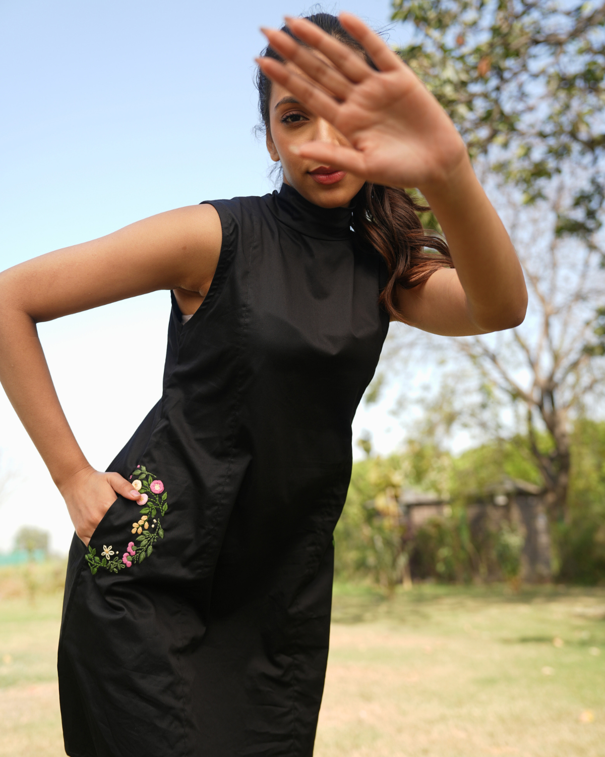 Aavnii Hand-Embroidered Short Dress