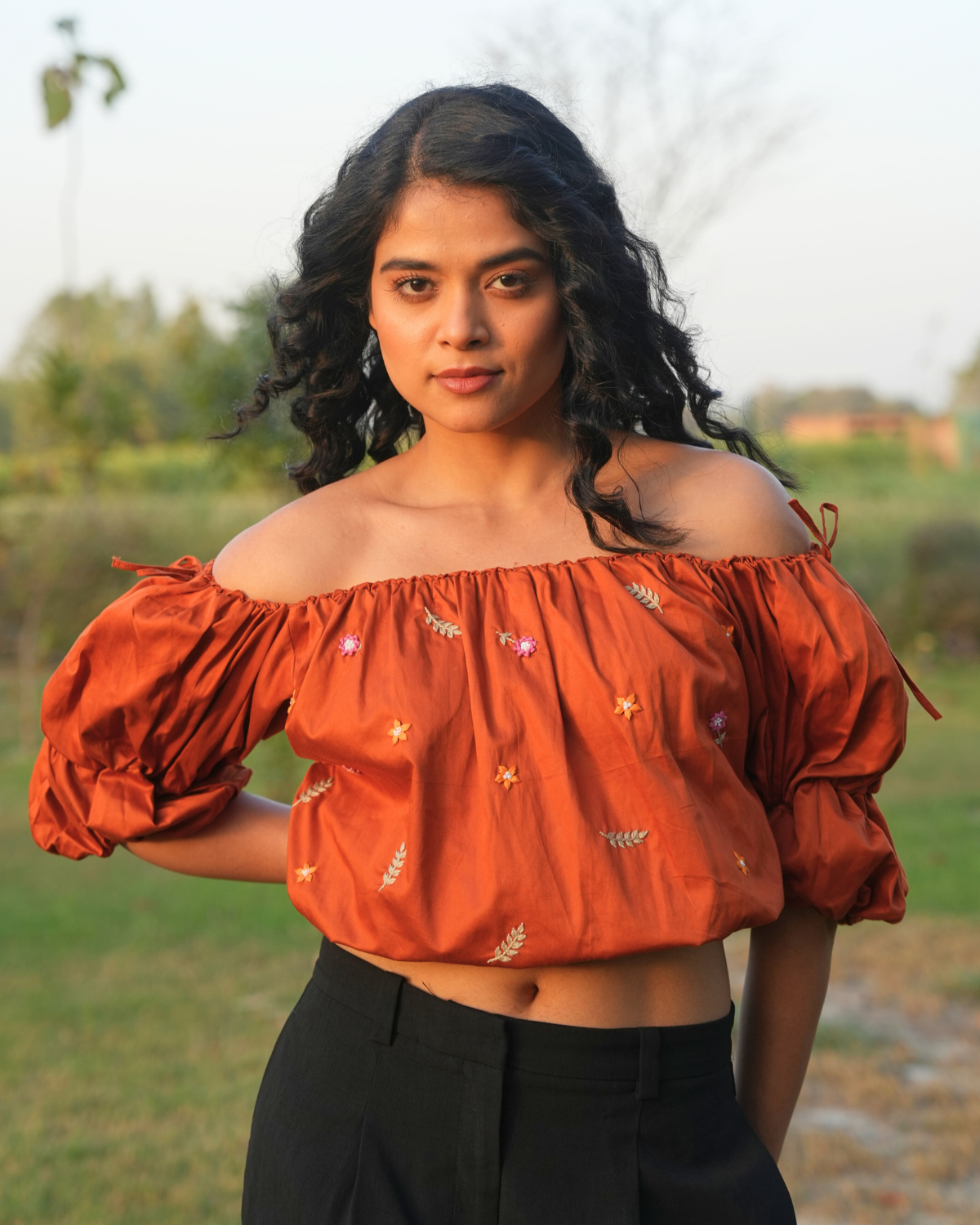 Llainaa Hand-Embroidered Crop Top