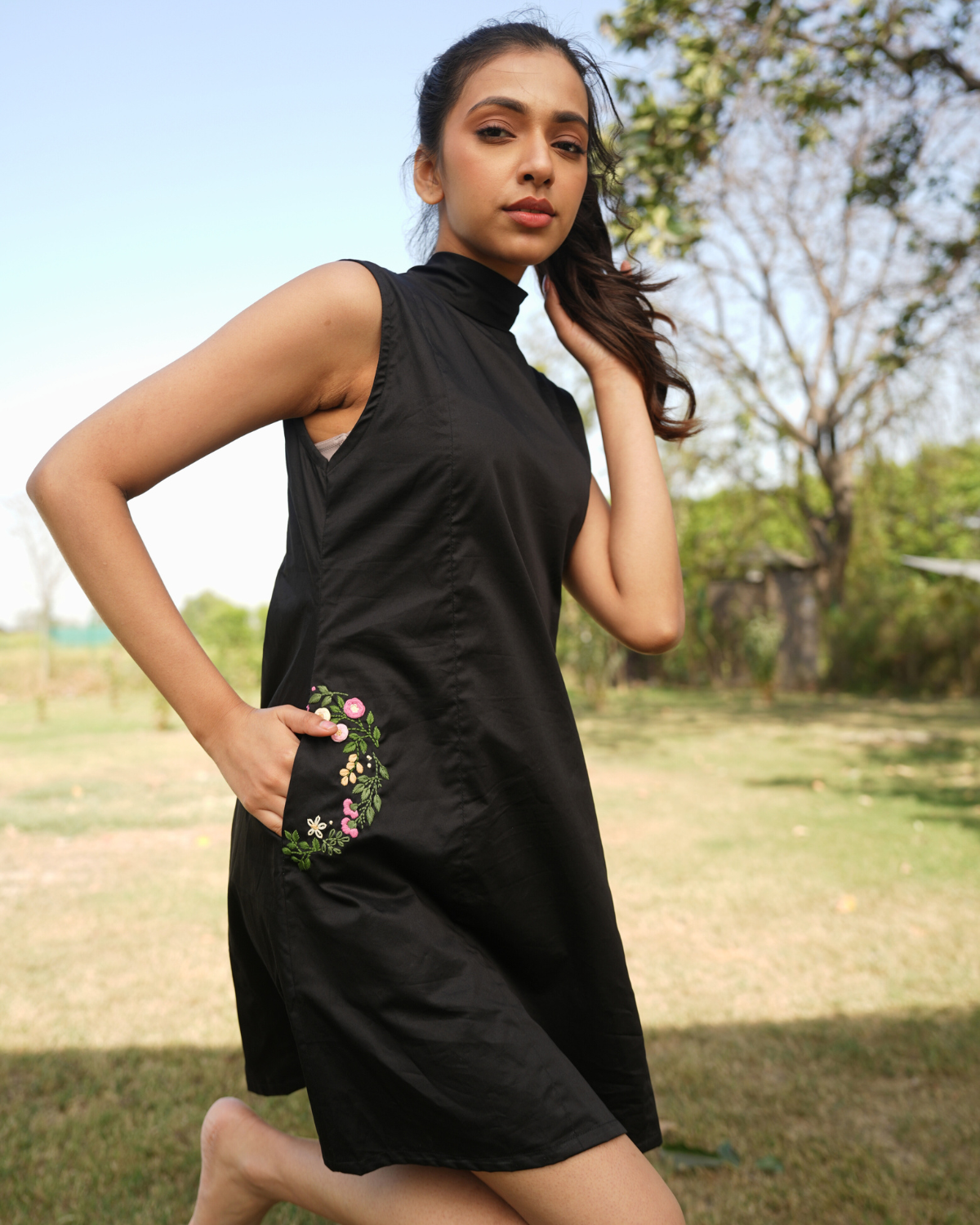 Aavnii Hand-Embroidered Short Dress