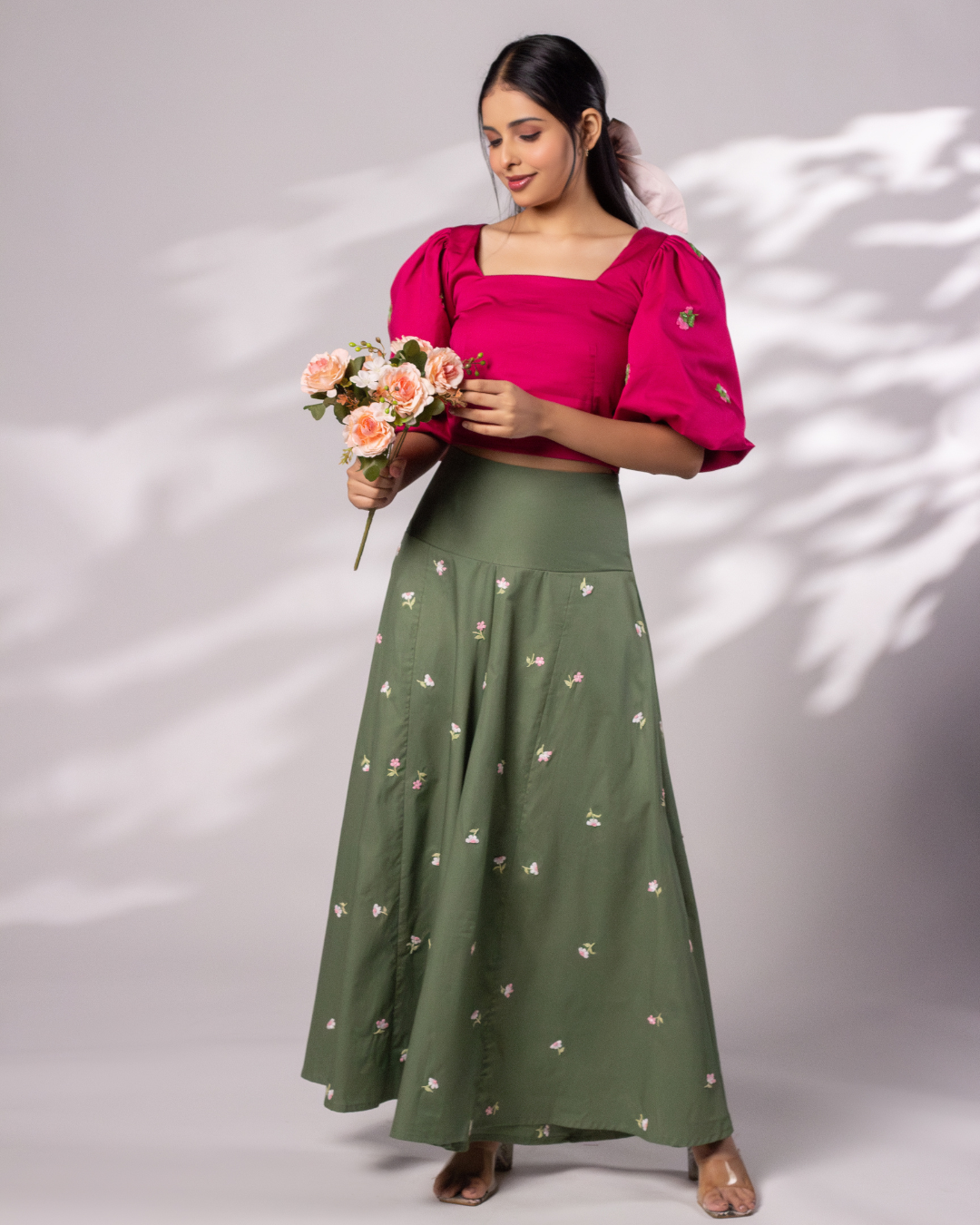 Dia Hand-Embroidered Crop Top