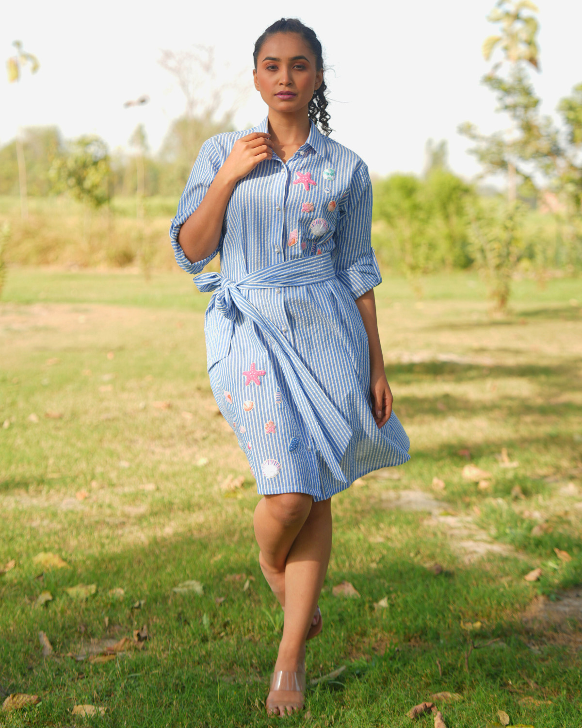Rishika Hand-Embroidered Shirt Dress