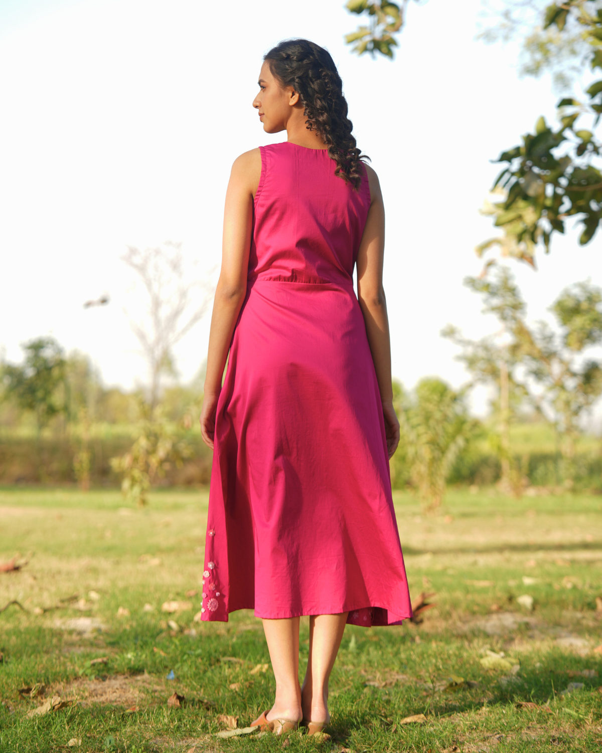 Cchavi Hand-Embroidered Midi Dress