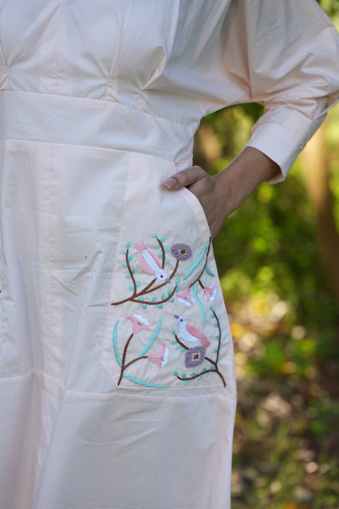 Isshani Hand-Embroidered Midi Dress