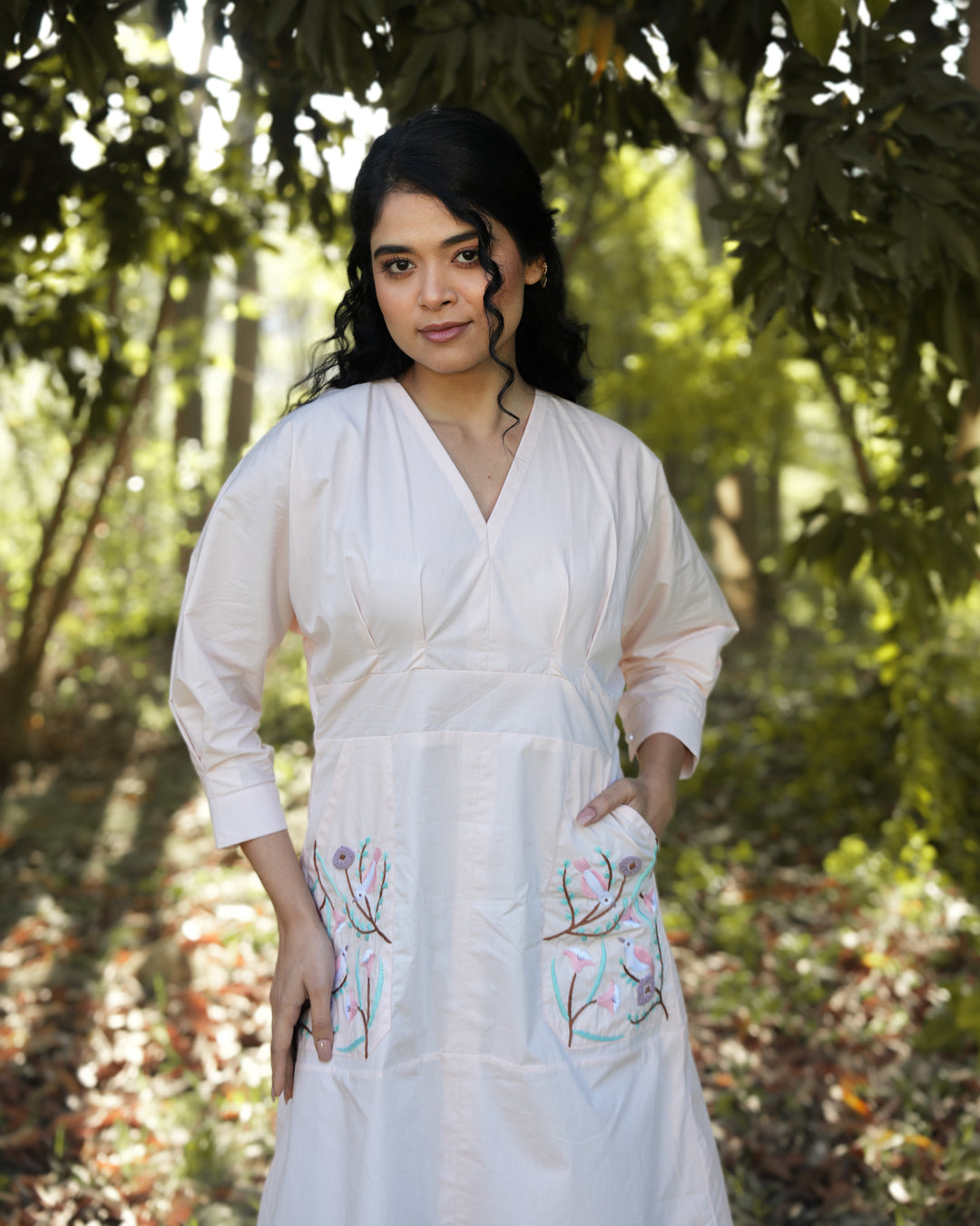 Isshani Hand-Embroidered Midi Dress