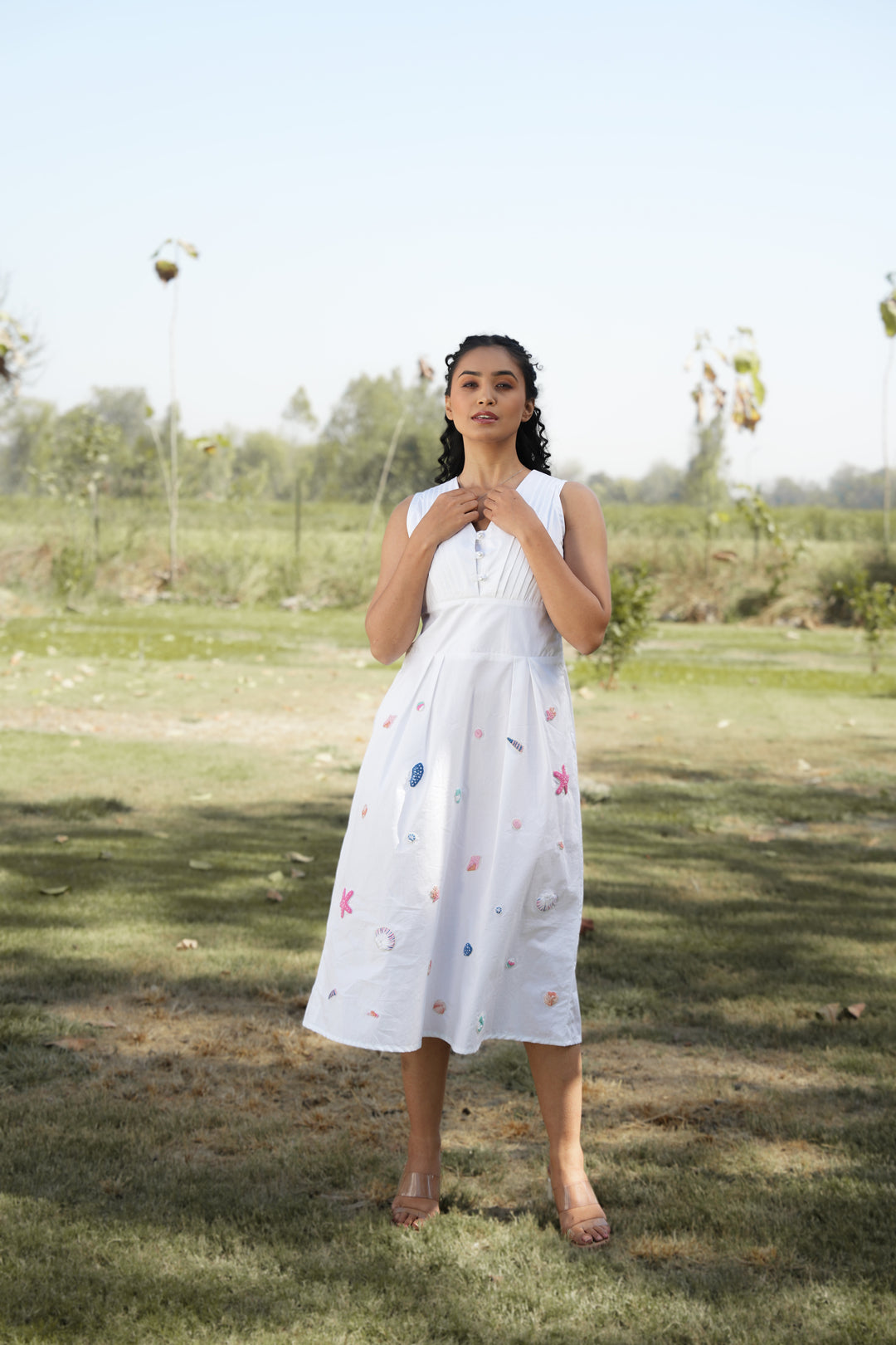 Rreet Hand-Embroidered Midi Dress