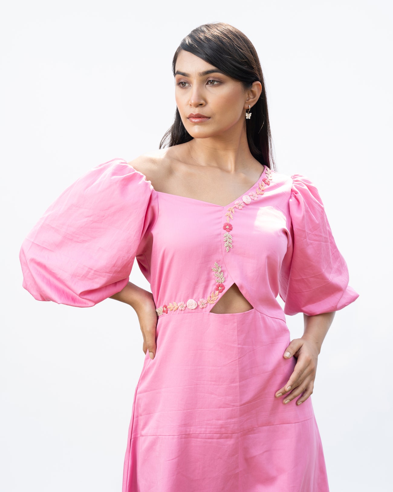 Noha Hand-Embroidered Midi Dress