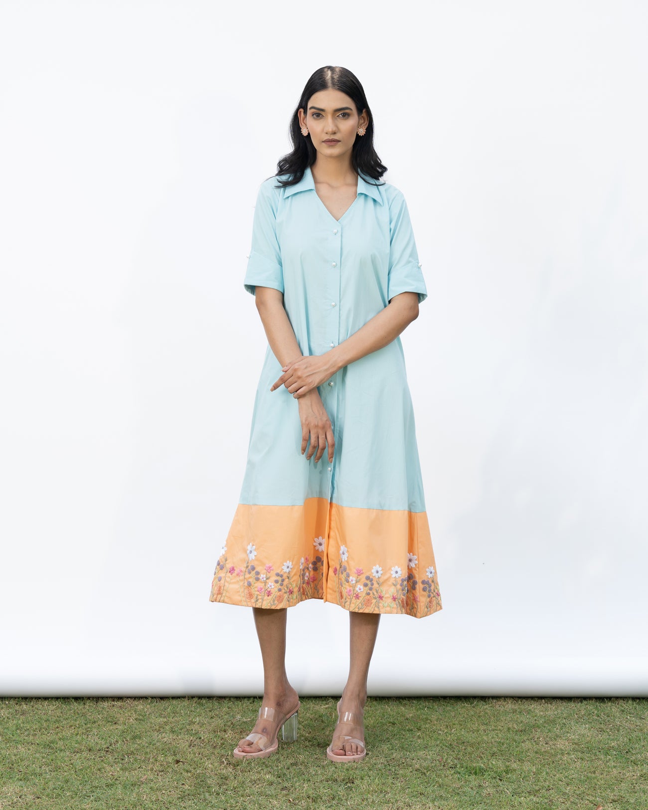 Vrinda Hand-Embroidered Midi Dress