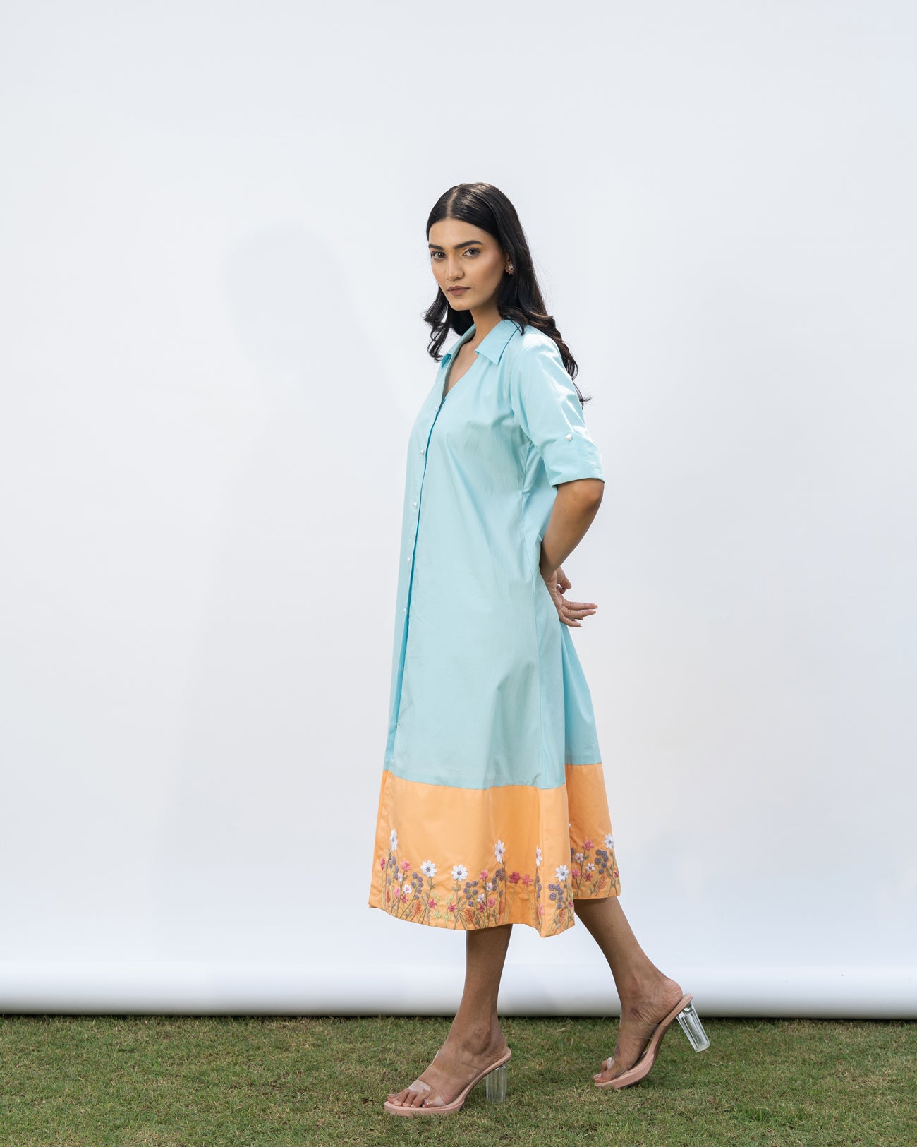 Vrinda Hand-Embroidered Midi Dress