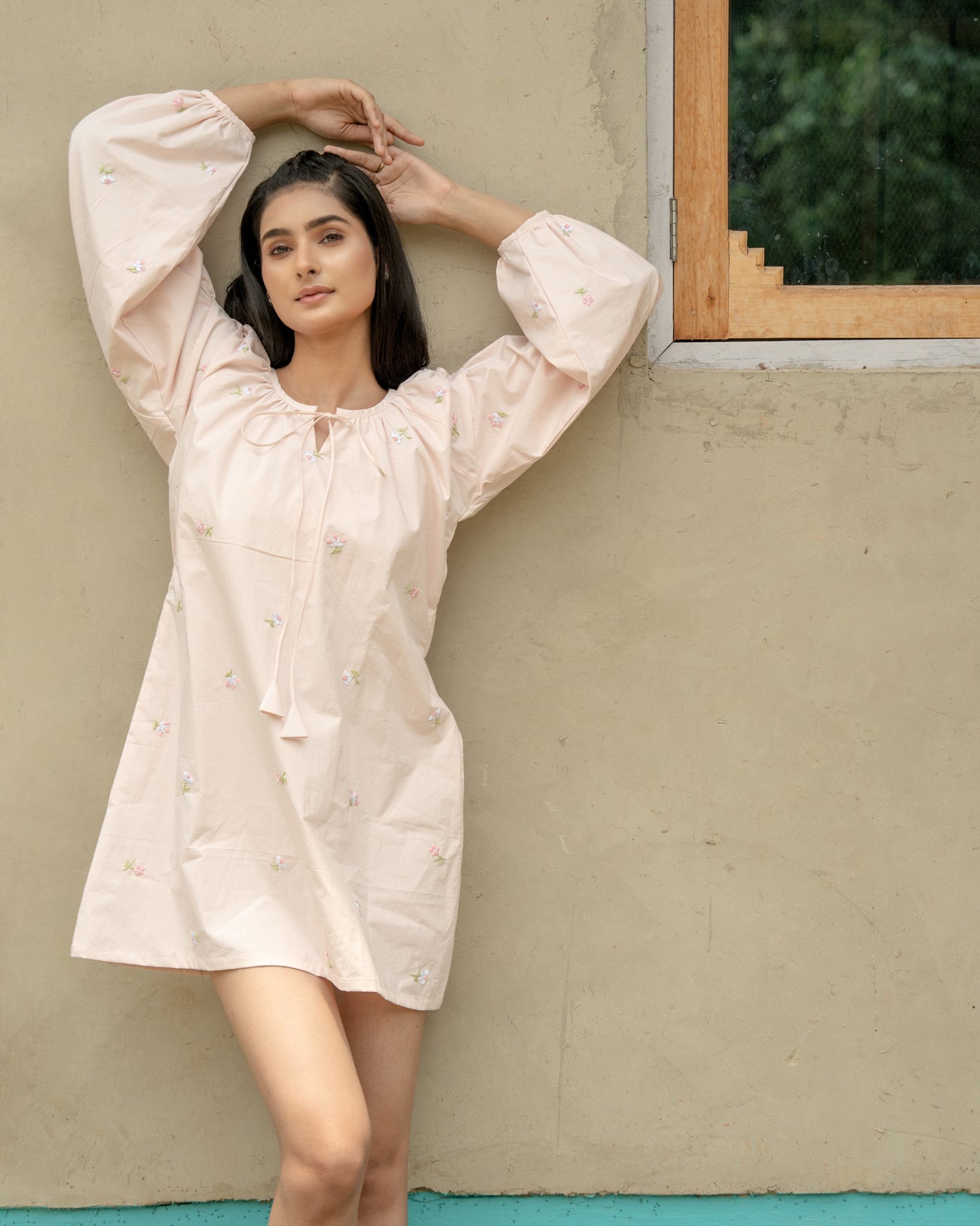 Tarra Hand-Embroidered Short Dress