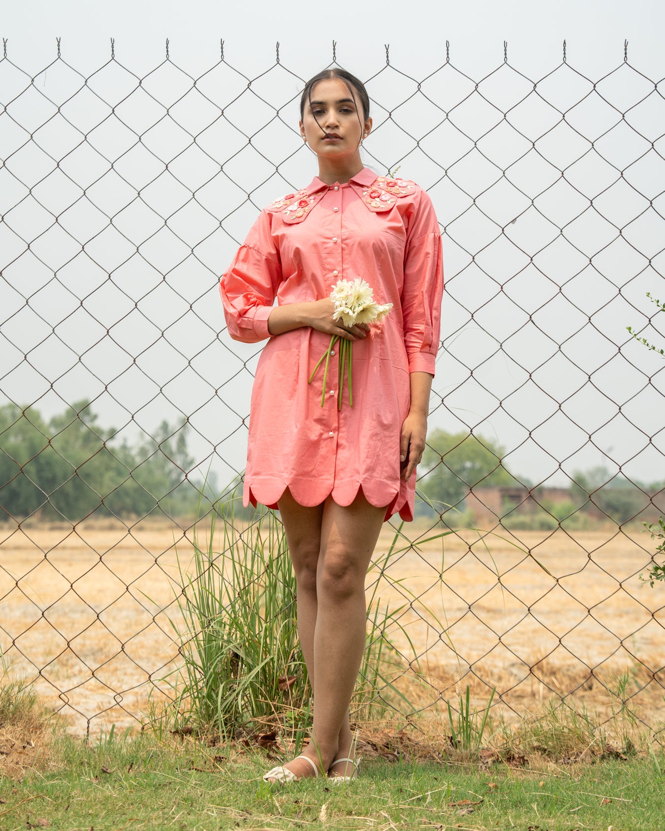 Kaii Hand-Embroidered Short Dress