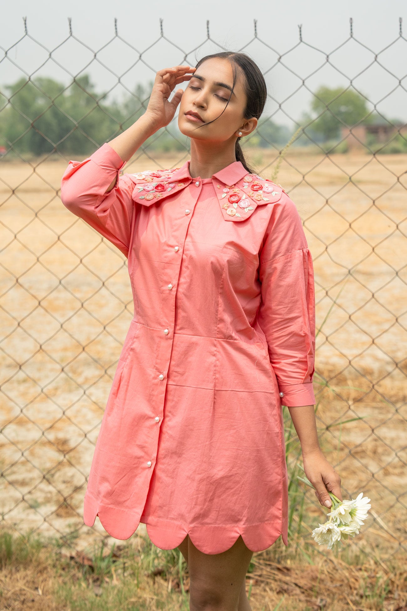 Kaii Hand-Embroidered Short Dress