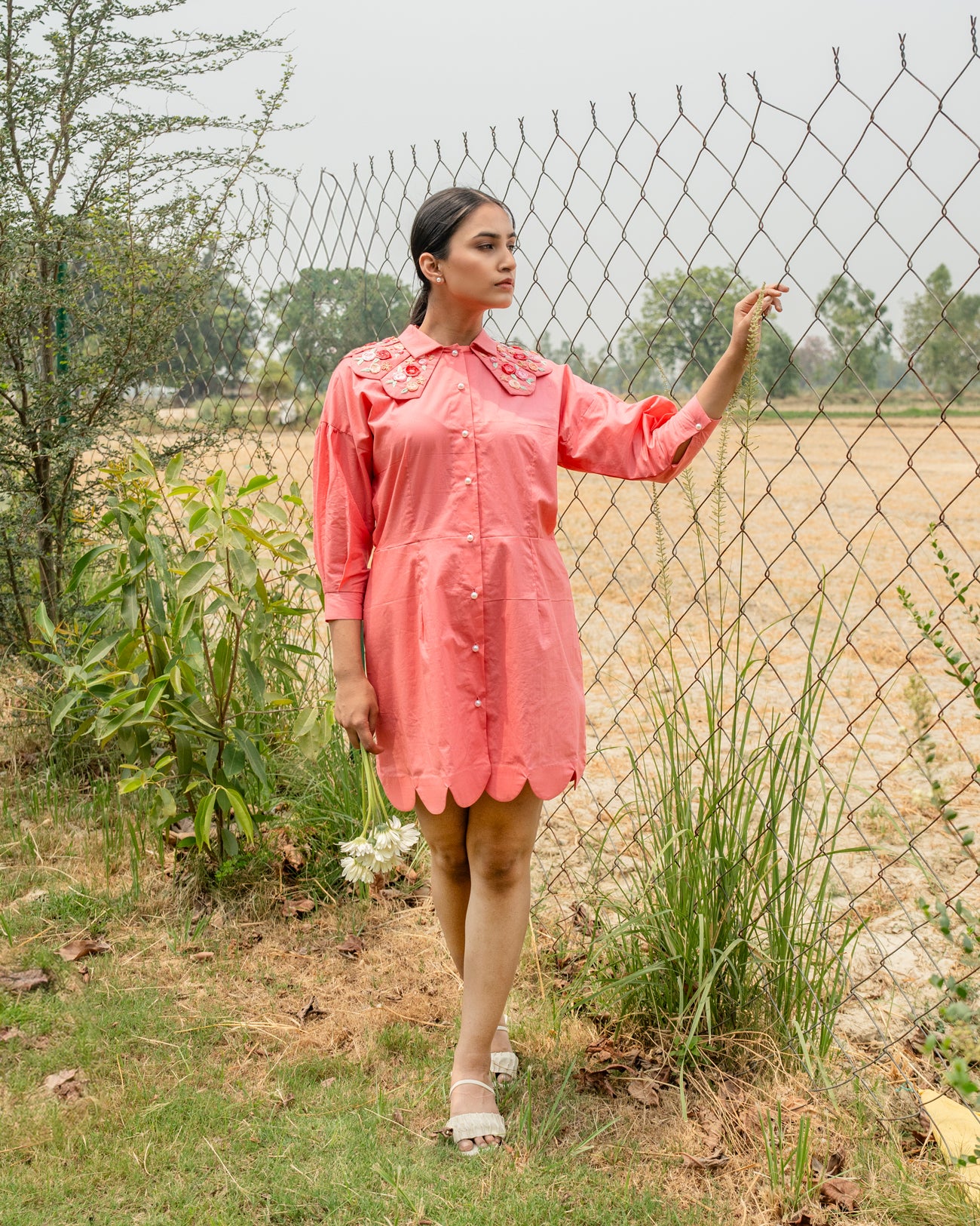 Kaii Hand-Embroidered Short Dress