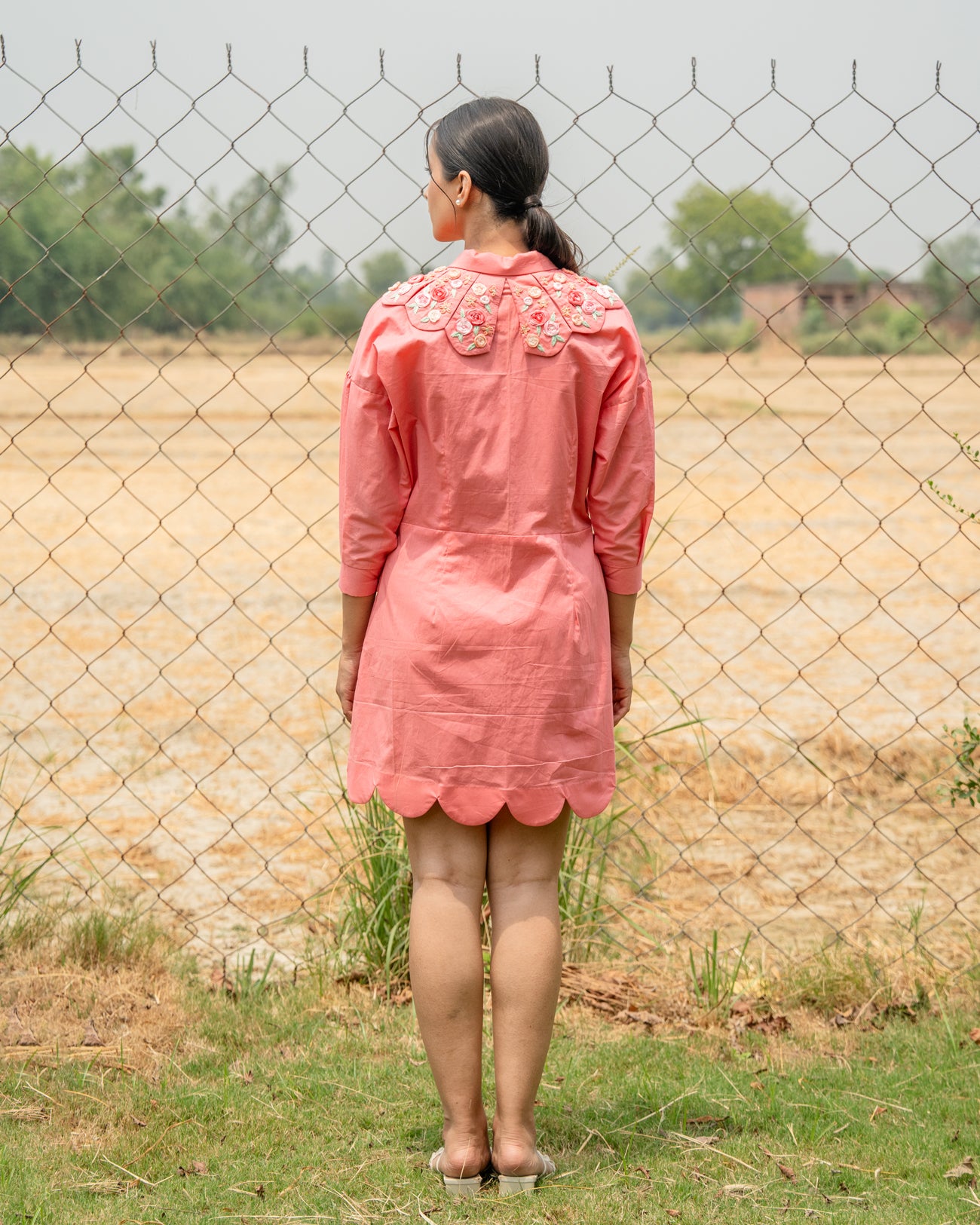 Kaii Hand-Embroidered Short Dress