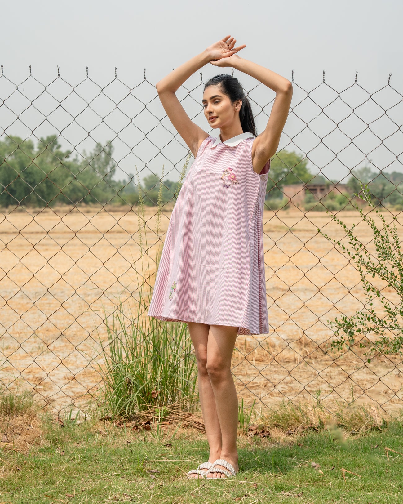 Anaya Hand-Embroidered Short Dress