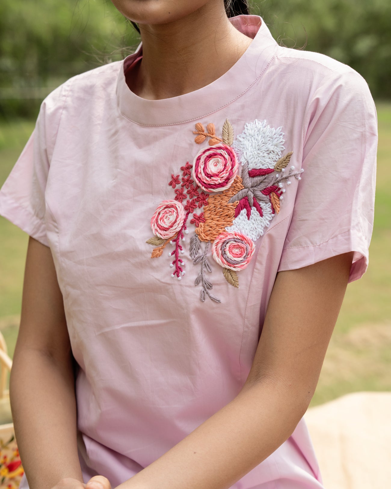 Joi Hand-Embroidered Short Dress